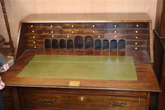 A George III mahogany bureau W.120cm